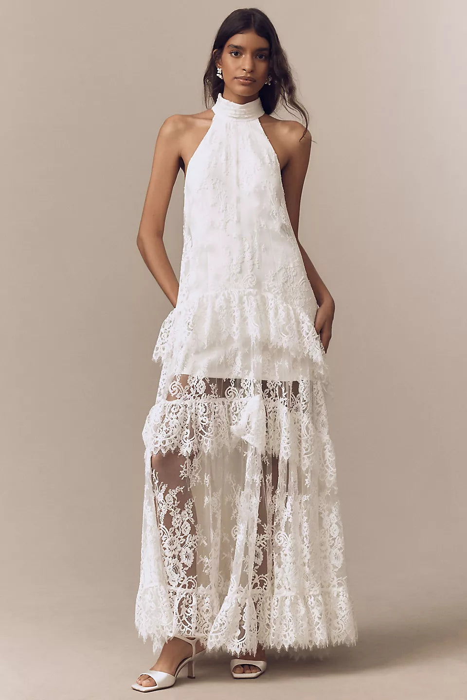 Ivory Whisper Lace Maxi Dress