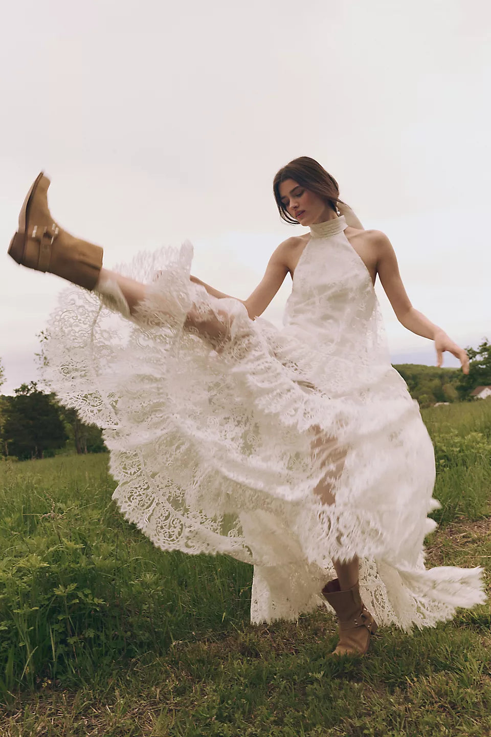 Ivory Whisper Lace Maxi Dress