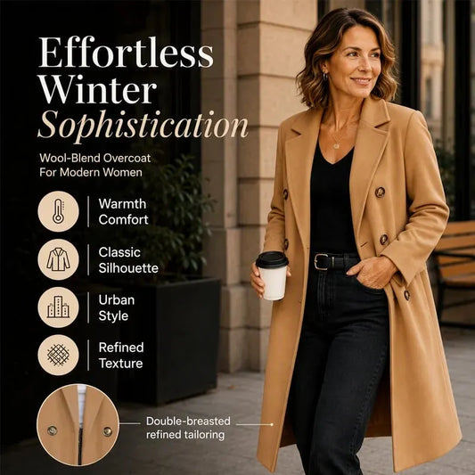 Women's Double Breasted Wool Blend Coat