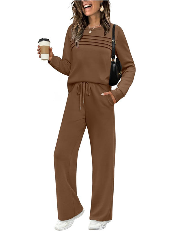 🔥 FINAL DAY — 55% OFF | Women's Casual Crew Neck Top & Drawstring Pants Set