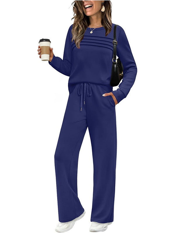 🔥 FINAL DAY — 55% OFF | Women's Casual Crew Neck Top & Drawstring Pants Set