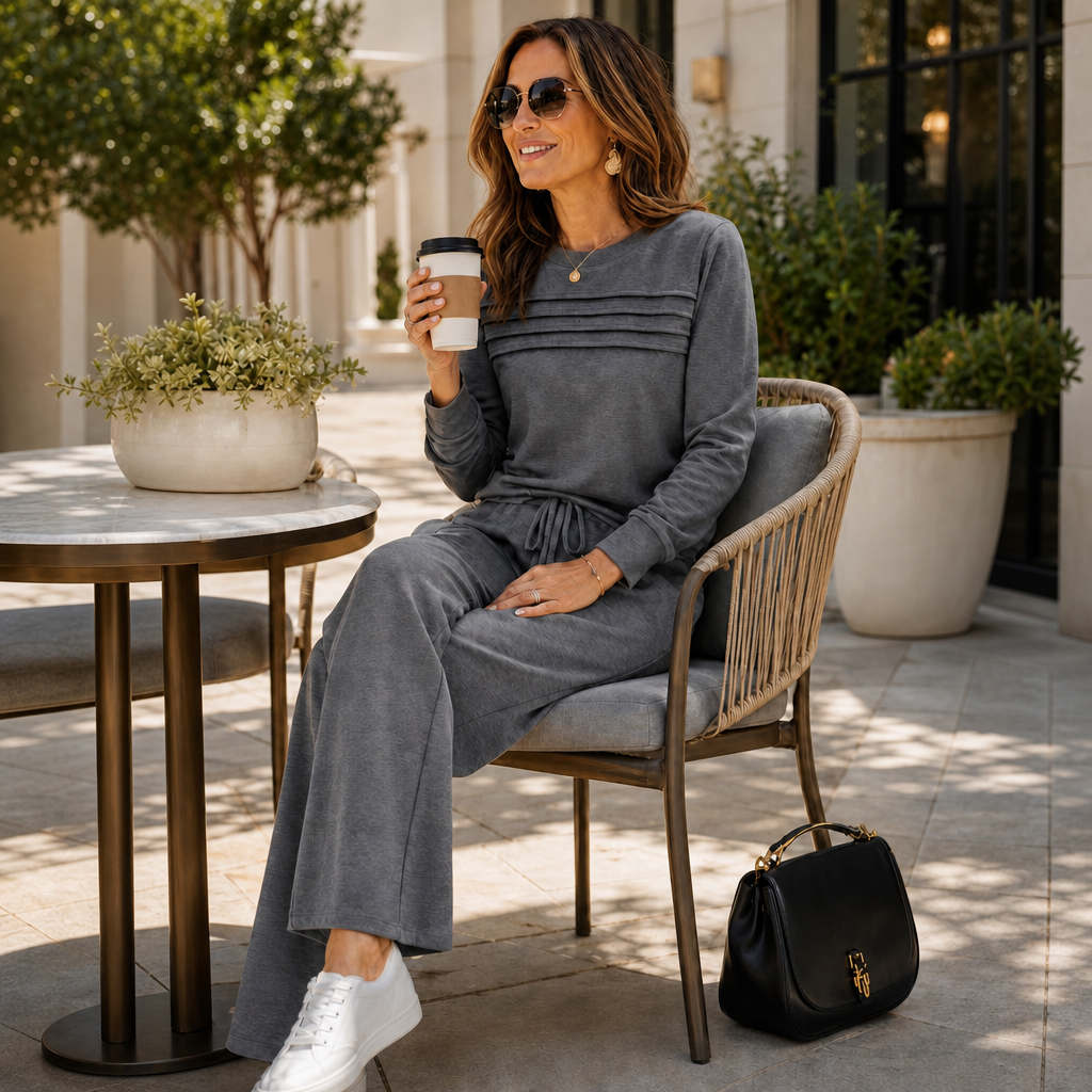 🔥 FINAL DAY — 55% OFF | Women's Casual Crew Neck Top & Drawstring Pants Set