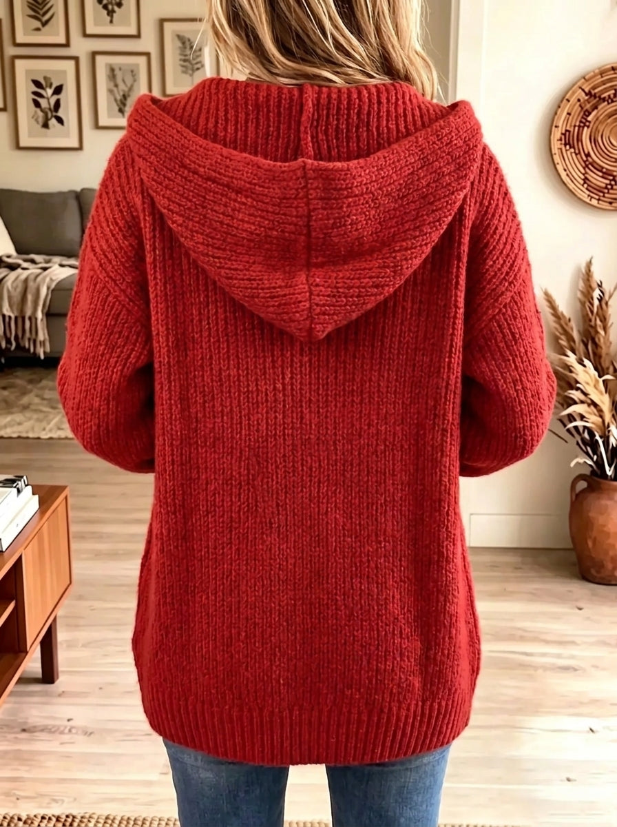 🔥 FINAL HOURS — Women's Chunky Knit Hooded Cardigan | Cozy Button-Down Fall Layer