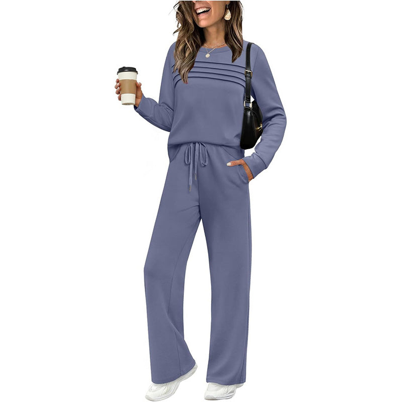 ⏳ Time-Limited Special! ⏰ Women's Crew Neck Top & Drawstring Pants Set – Ultra-Soft, Breathable & Effortlessly Stylish 👕👖