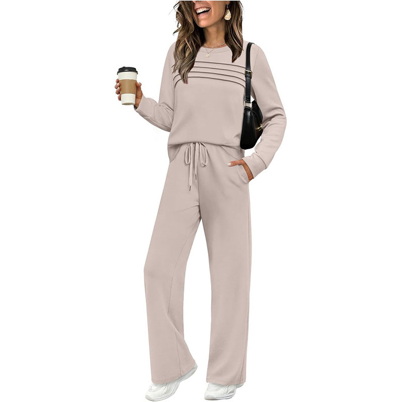 🔥 FINAL DAY — 55% OFF | Women's Casual Crew Neck Top & Drawstring Pants Set