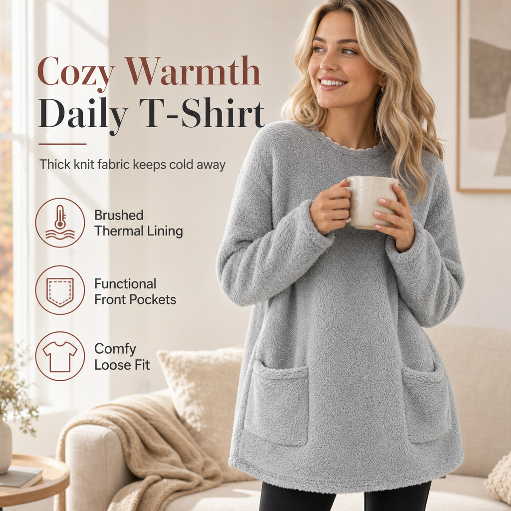 🍂🔥 FINAL HOURS — Women's Warm Crew-Neck Long-Sleeve Top | Cozy Everyday Comfort