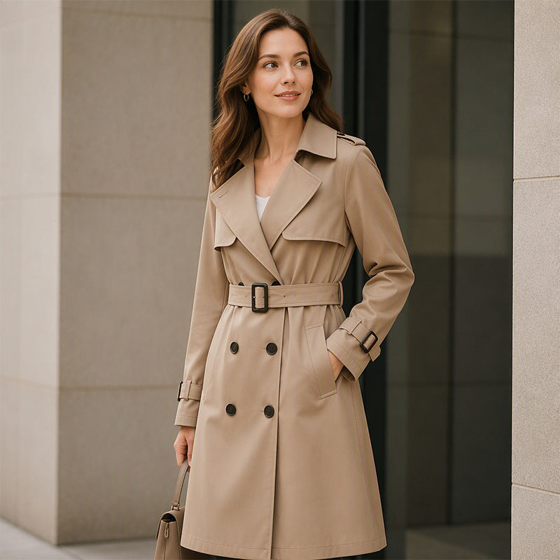 Drapes evenly, exudes enduring elegance—a high-quality, timeless trench coat🧥✨