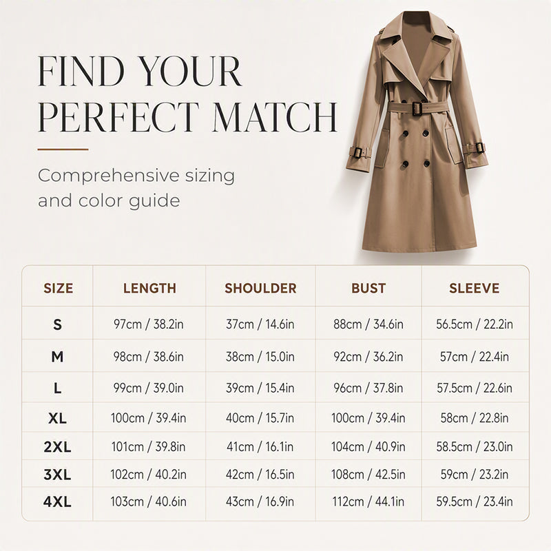 Drapes evenly, exudes enduring elegance—a high-quality, timeless trench coat🧥✨