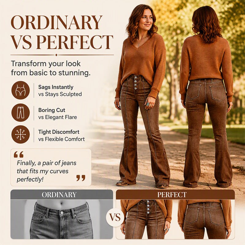 👖 ✨ Women's High-Waisted Stretch Flare Jeans