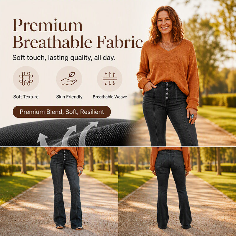 👖 ✨ Women's High-Waisted Stretch Flare Jeans